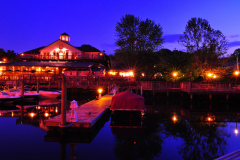 Enjoying the Tiki Bar at night at  Madigan's Waterfront